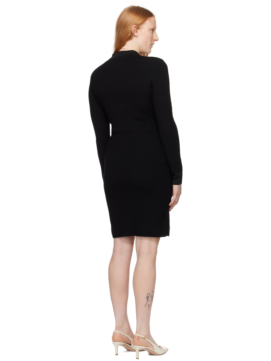 Black Full Needle Minidress - 3