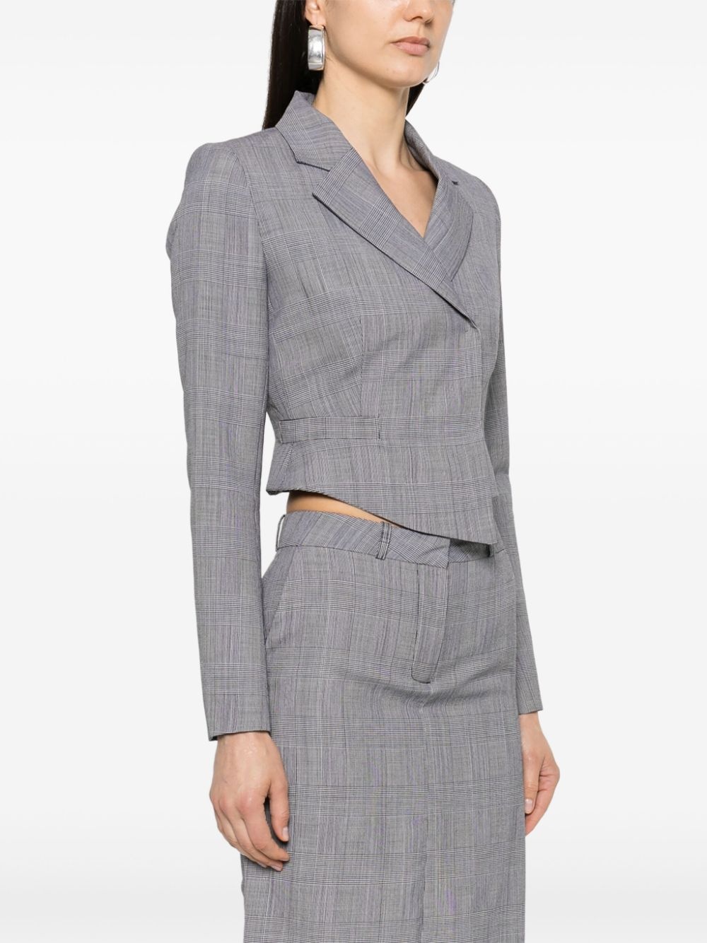 double-breasted cropped blazer - 3