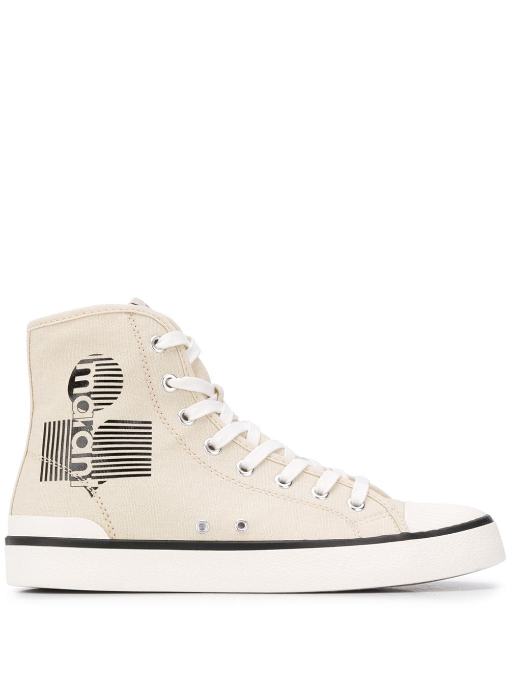 logo-print canvas sneakers - 1