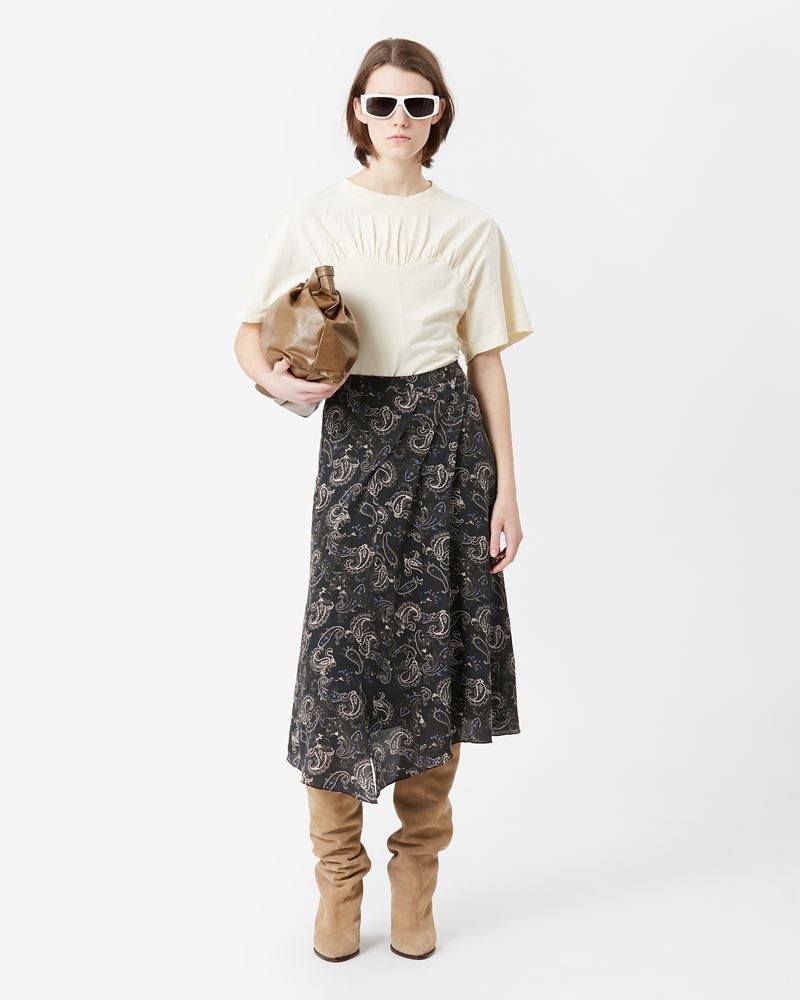CACIA PRINTED SILK MIDI SKIRT - 2