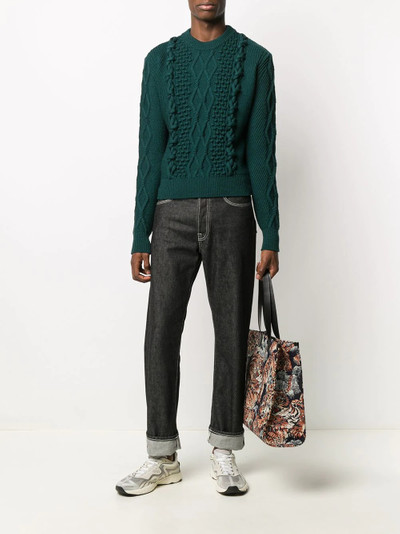 Lanvin cable knit crew neck jumper outlook