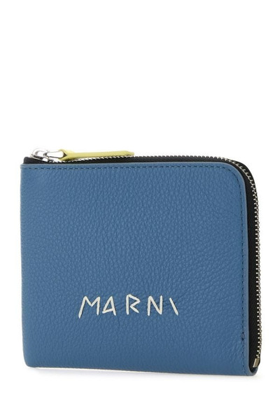 Marni Slate blue leather wallet outlook