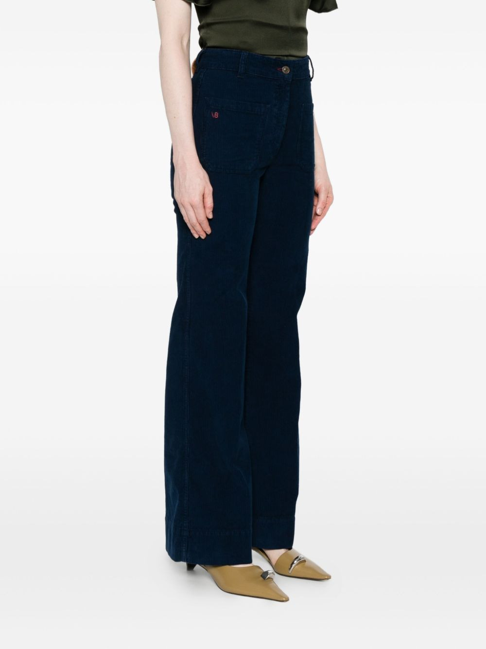 corduroy front-pocket trousers - 3