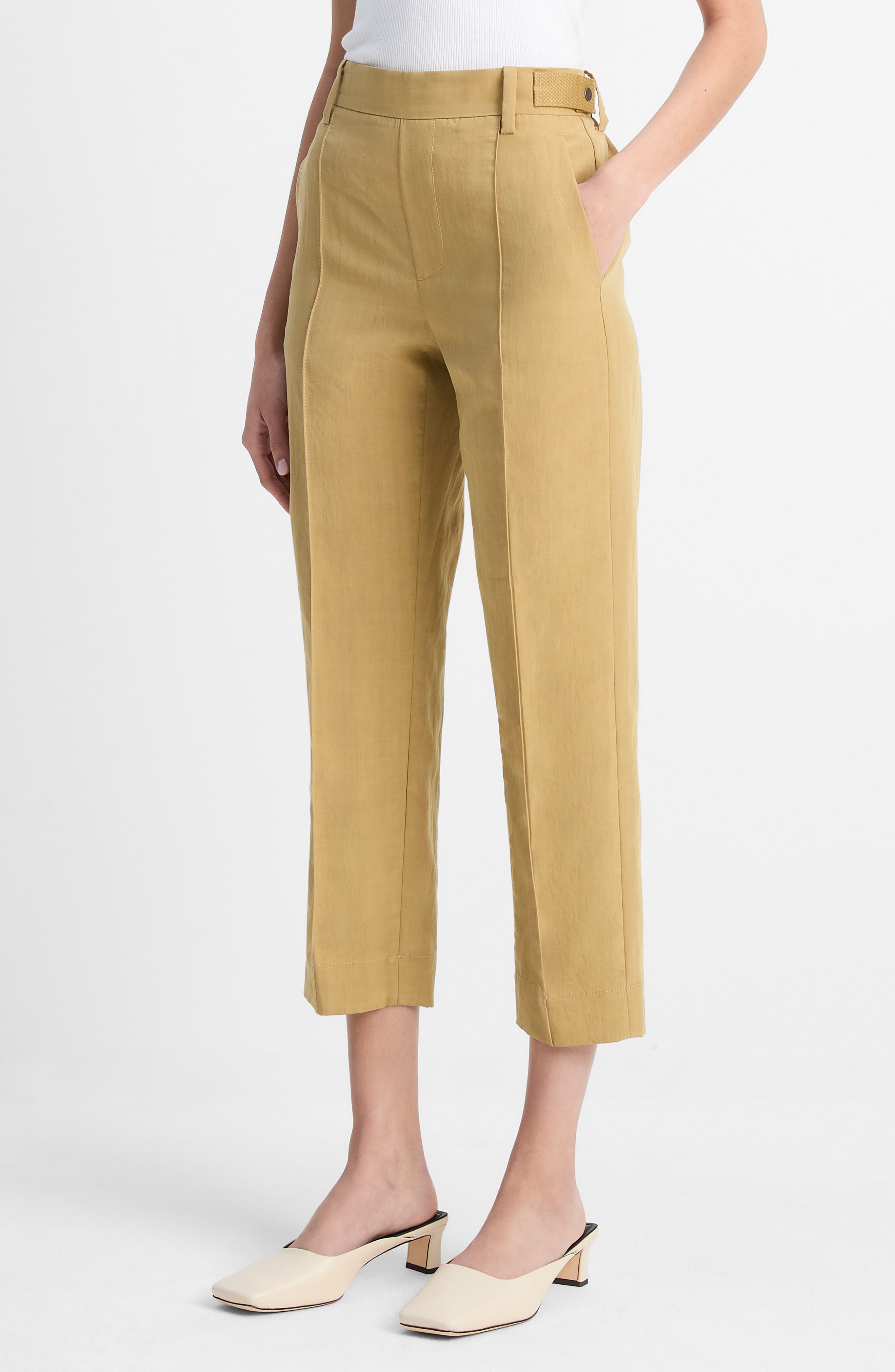 Vince Utility Tab Detail Crop Pants in Tapenade at Nordstrom - 3