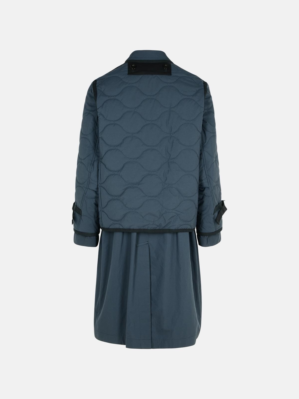 'QUILTED' NAVY POLYESTER PARKA - 3