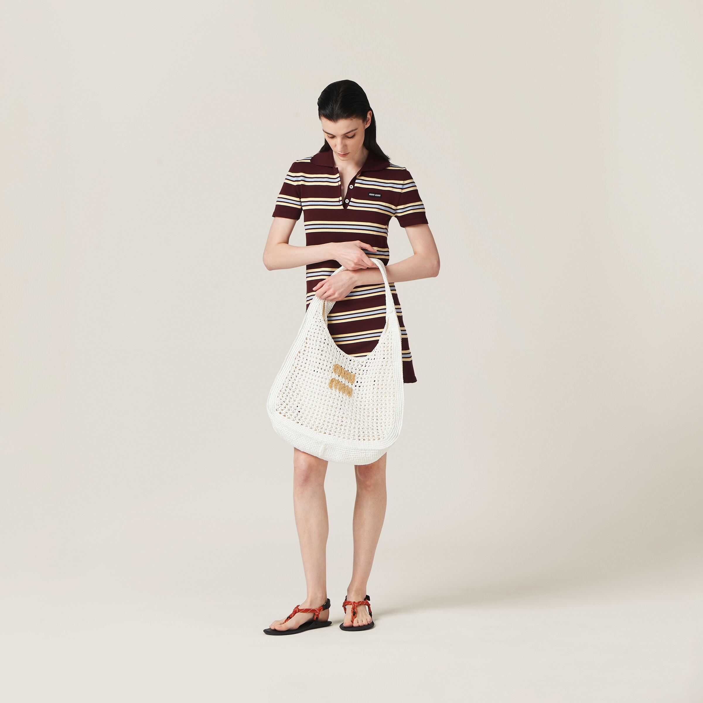 Woven fabric hobo bag - 5