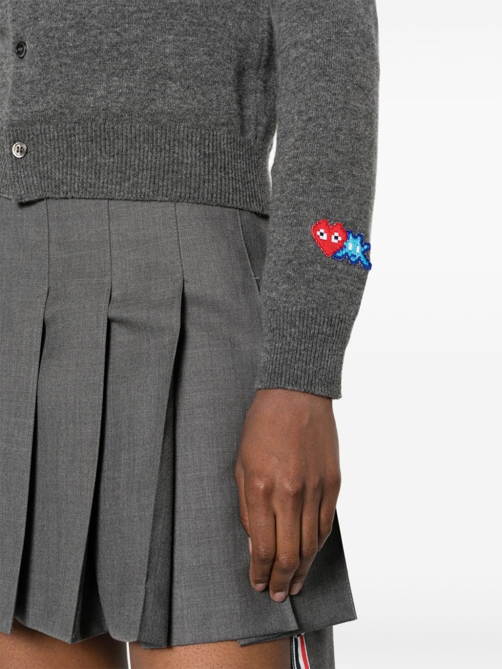 x the Artist Invader pixelated-appliqué cardigan - 5