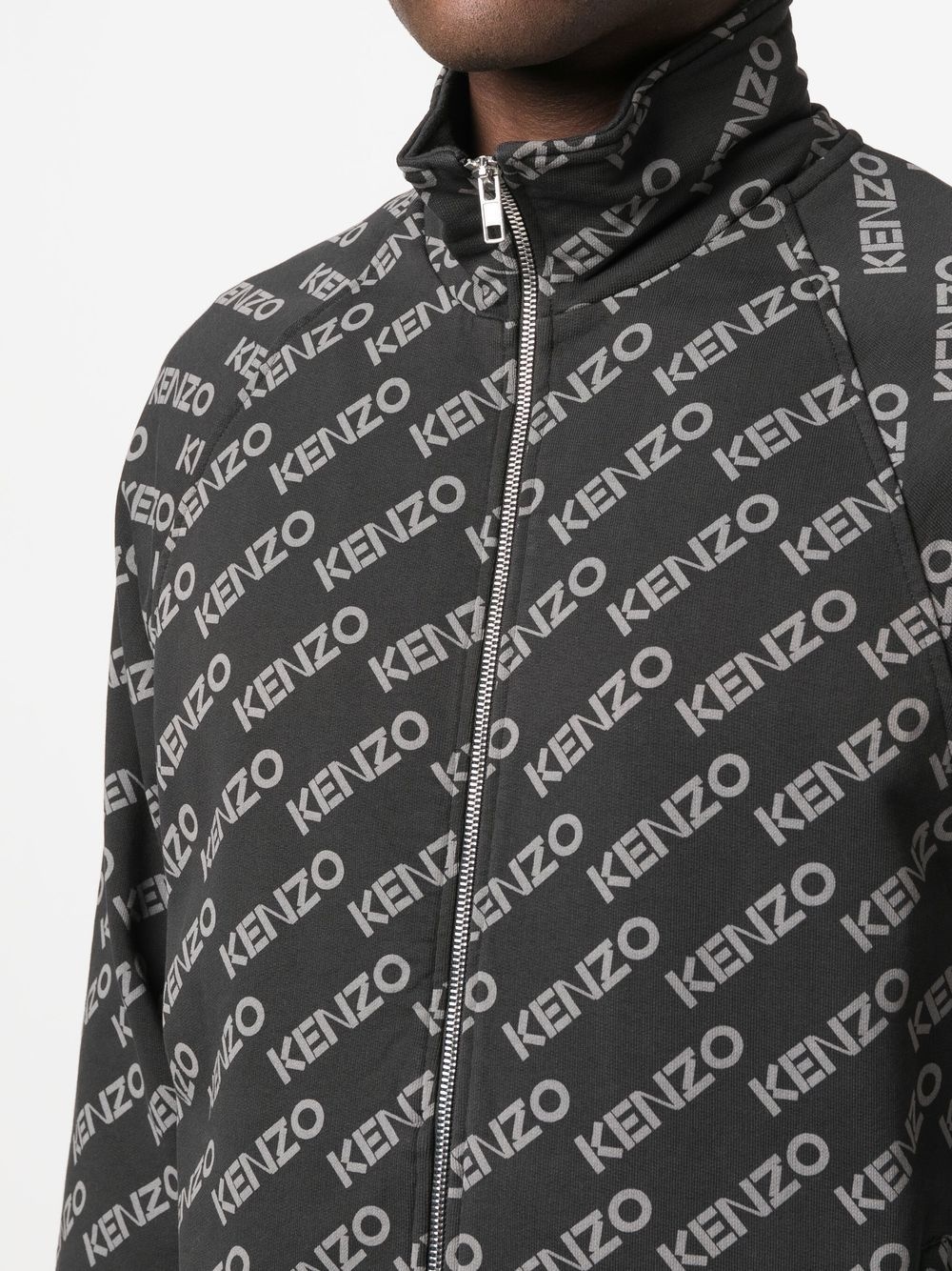 logo print zip-up jacket - 5