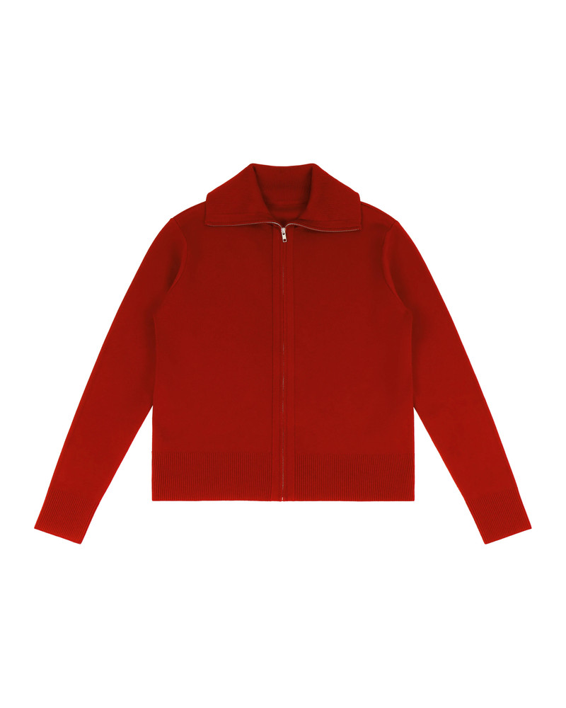 KNIT ZIP UP JACKET CHERRY 5