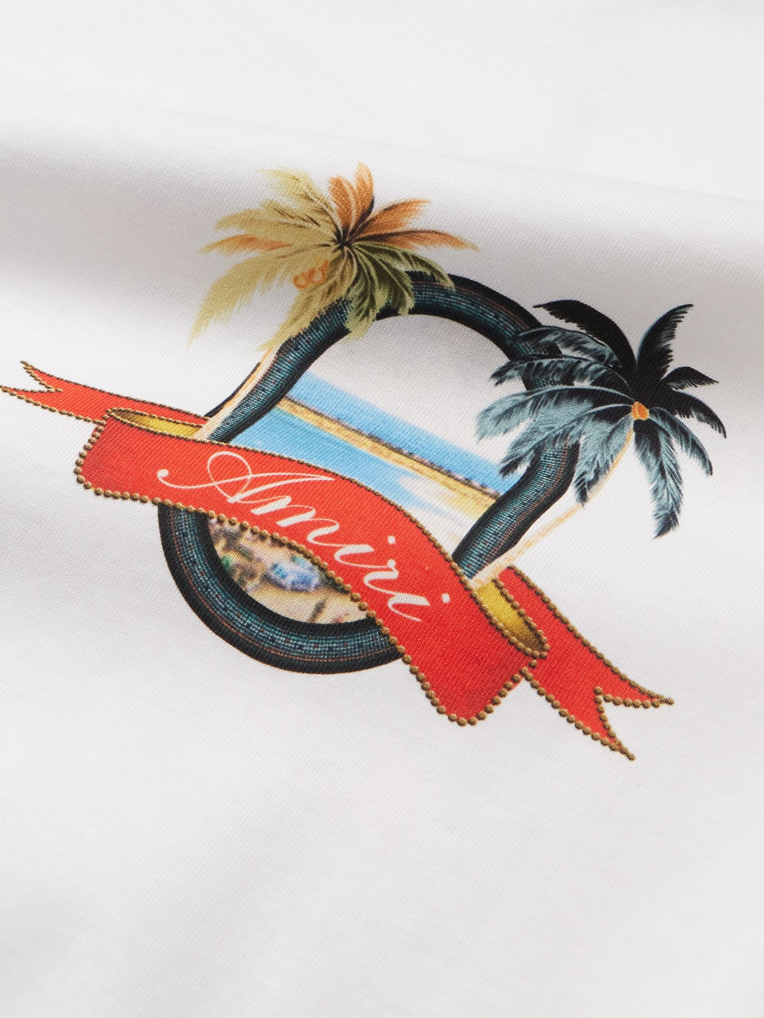 MA Paradise Logo-Print Cotton-Jersey T-Shirt Ivory - 5