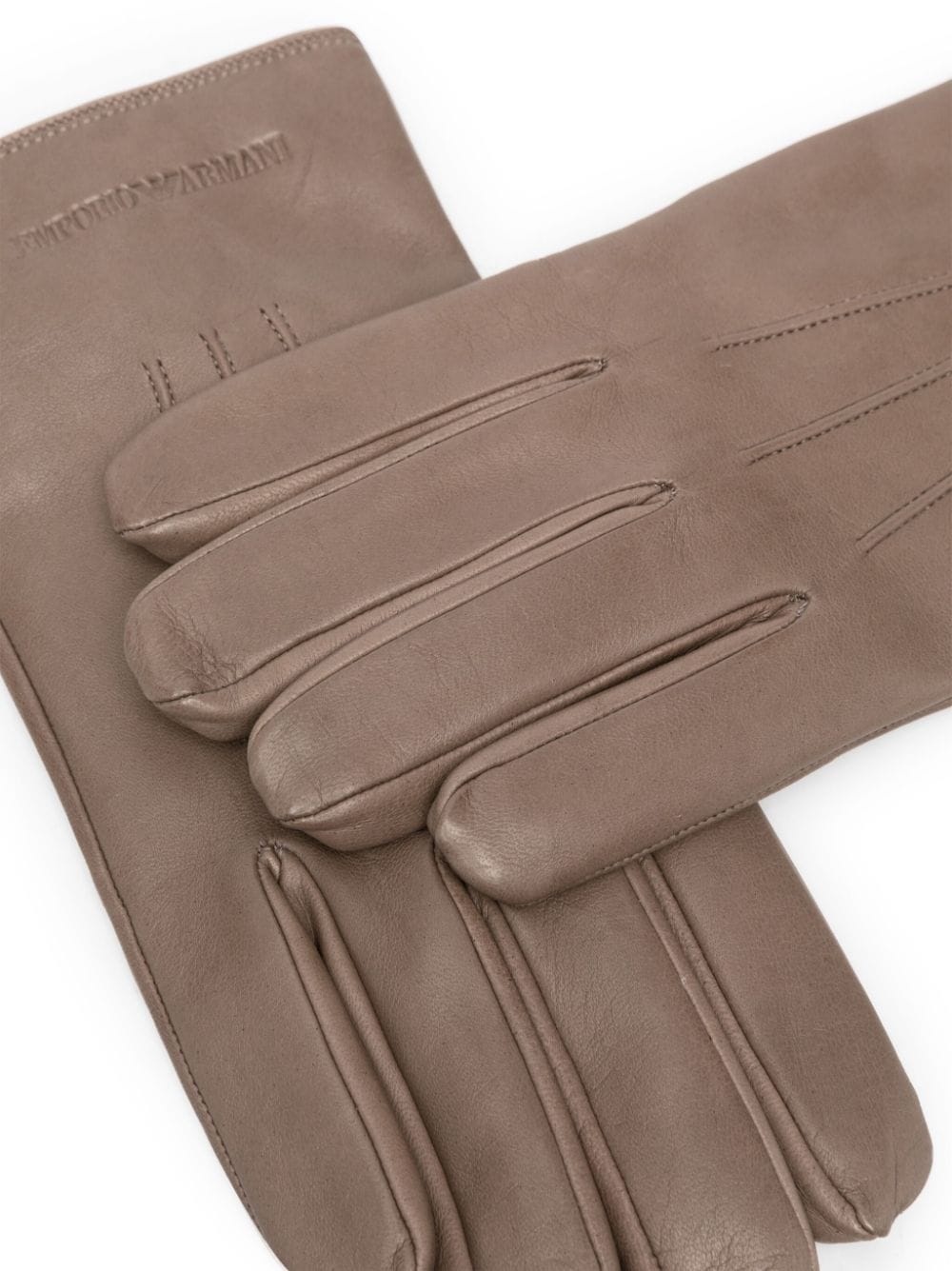 debossed-logo leather gloves - 2