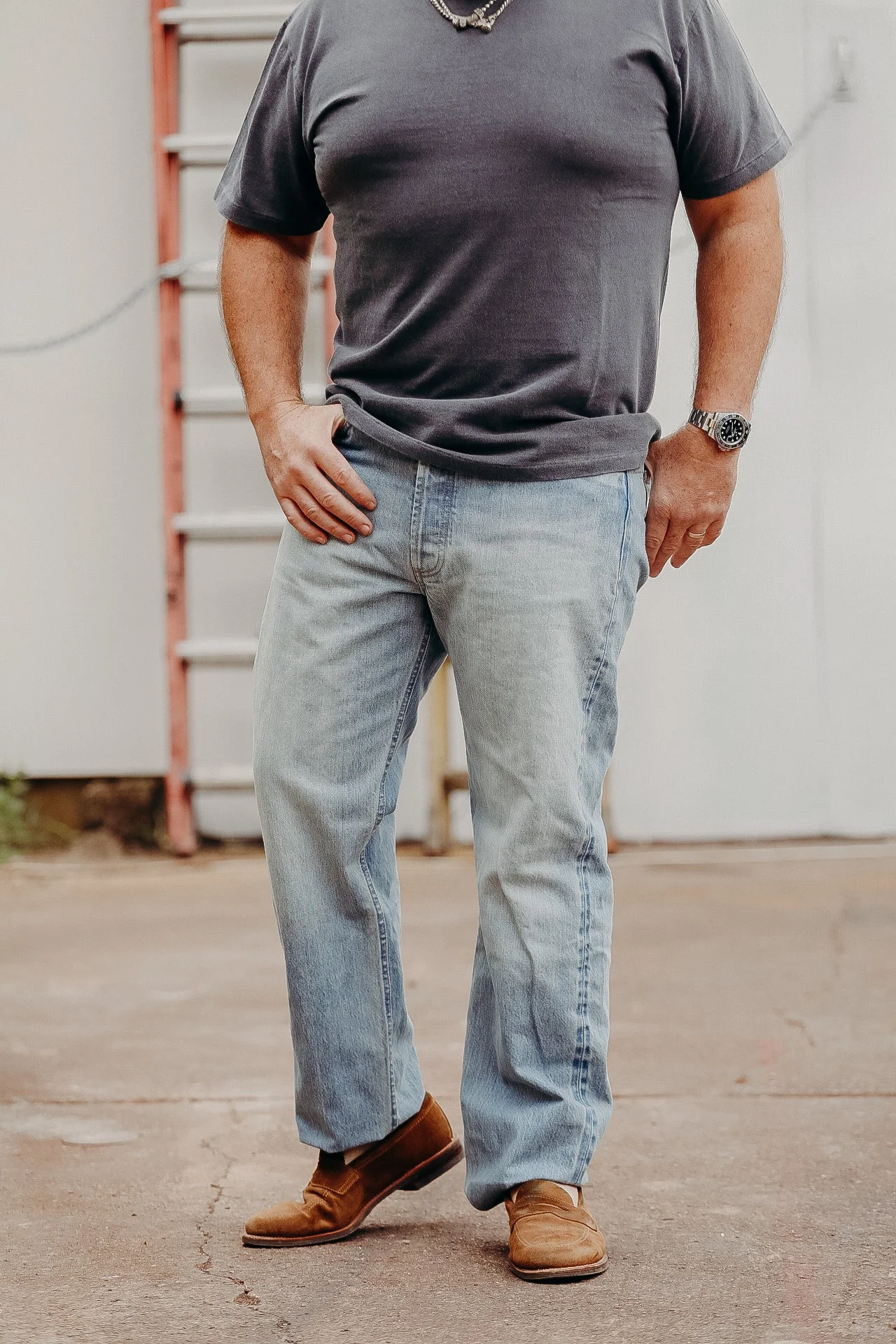 CS-100XV CLASSIC STRAIGHT- INDIGO SELVEDGE VINTAGE WASH - 1