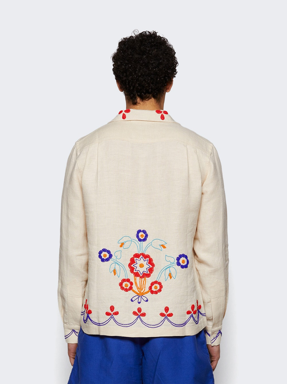 Beaded Garden Party Shirt Ecru - 4