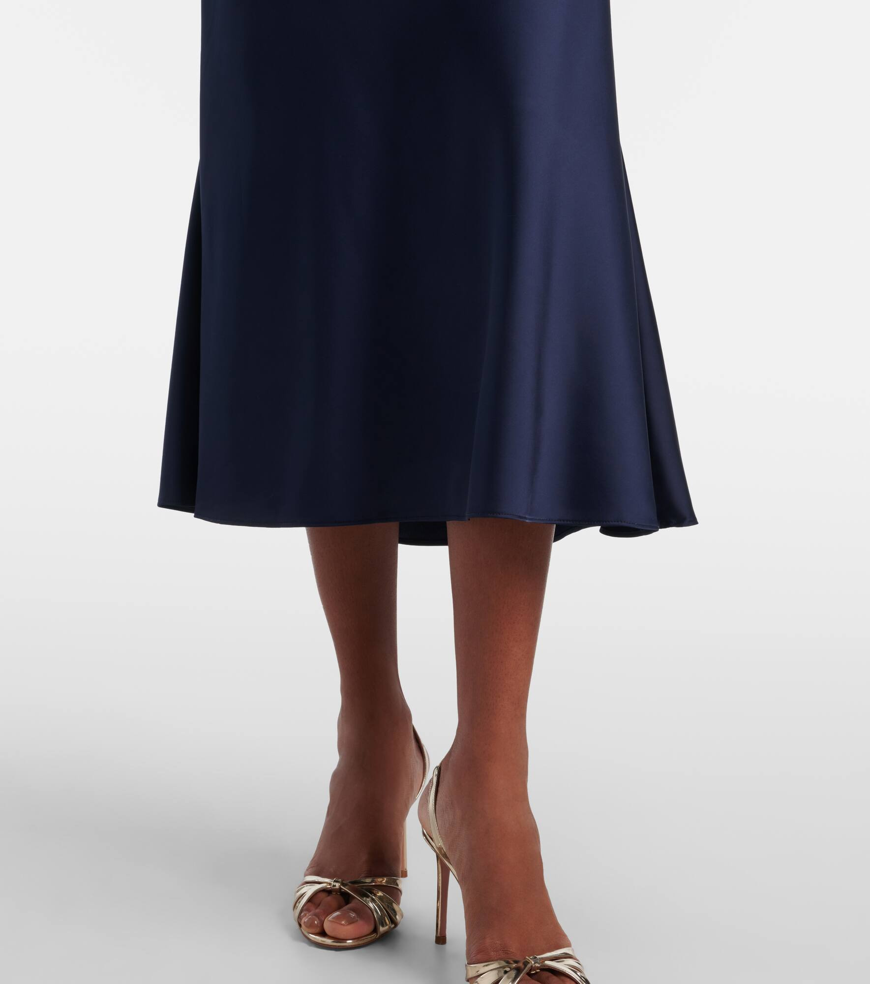 Bouclé and satin midi dress - 6