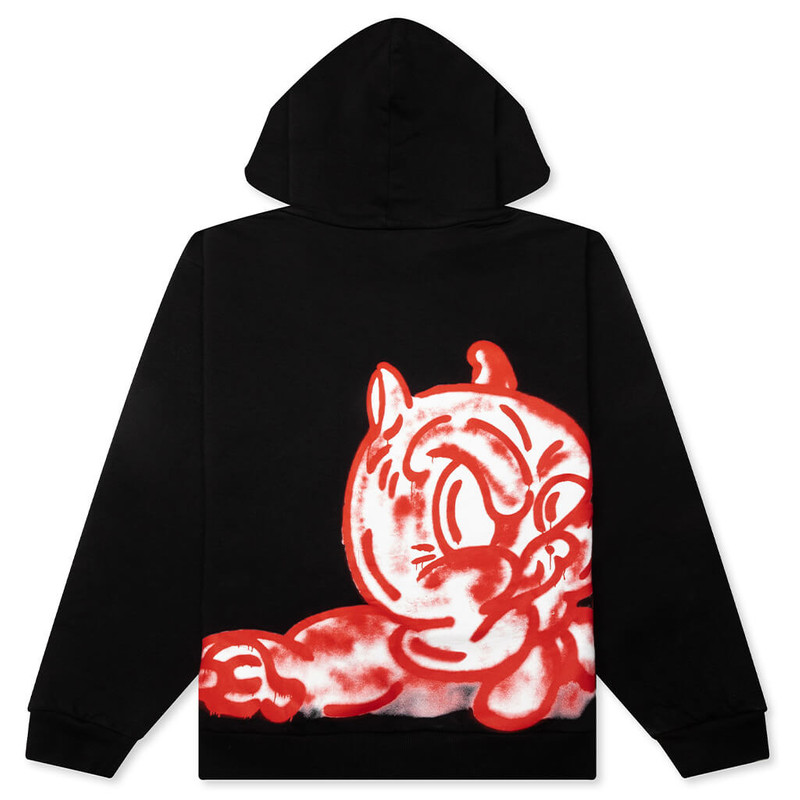 Marni PIGGY AND LOGO PRINT ON SWEATSHIRT - BLACK outlook