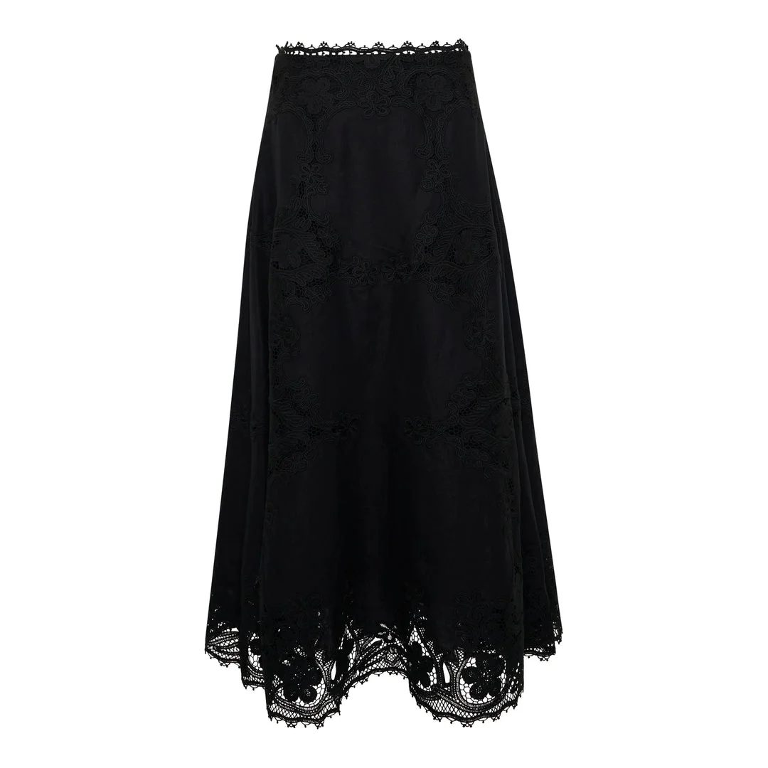 Fleur Linen Midi Skirt - 1
