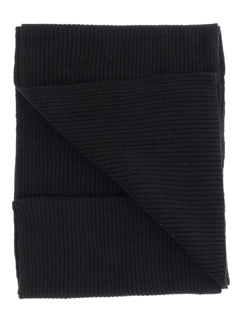 PINKO ribbed logo-patch scarf outlook