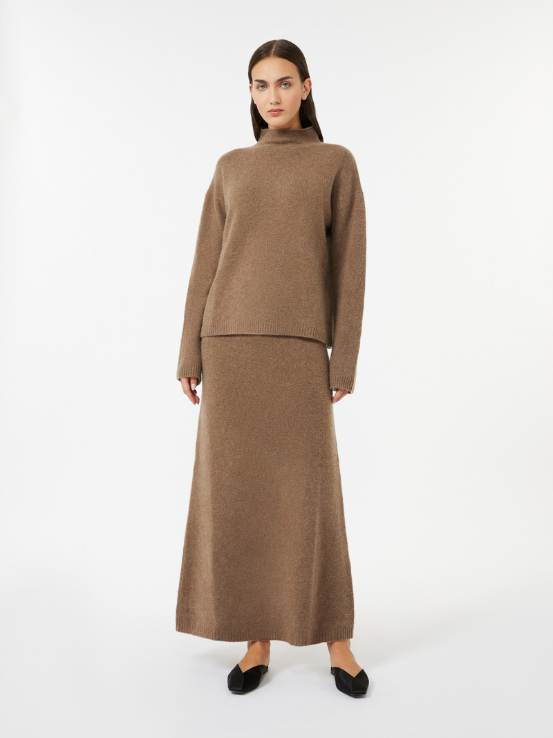 Max Mara DORINA Stretch cashmere yarn skirt outlook