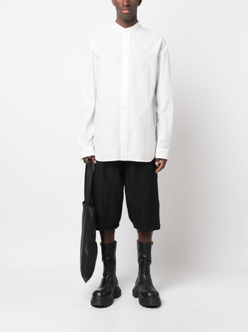 pointed-collar cotton shirt - 3