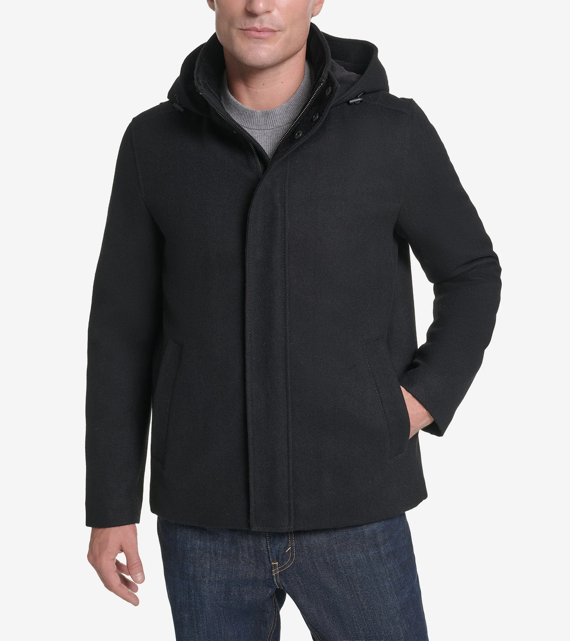 Men's Hooded Wool Field Coat - 1