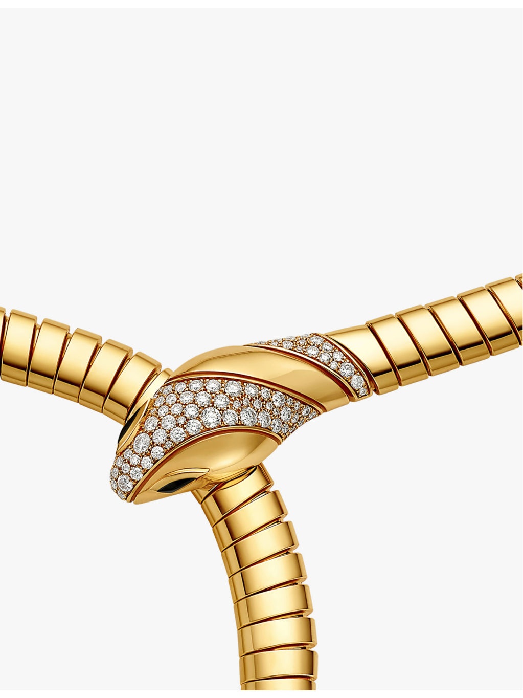 Serpenti Tubogas 18ct yellow-gold, 0.46ct brilliant-cut diamond and onyx necklace - 3