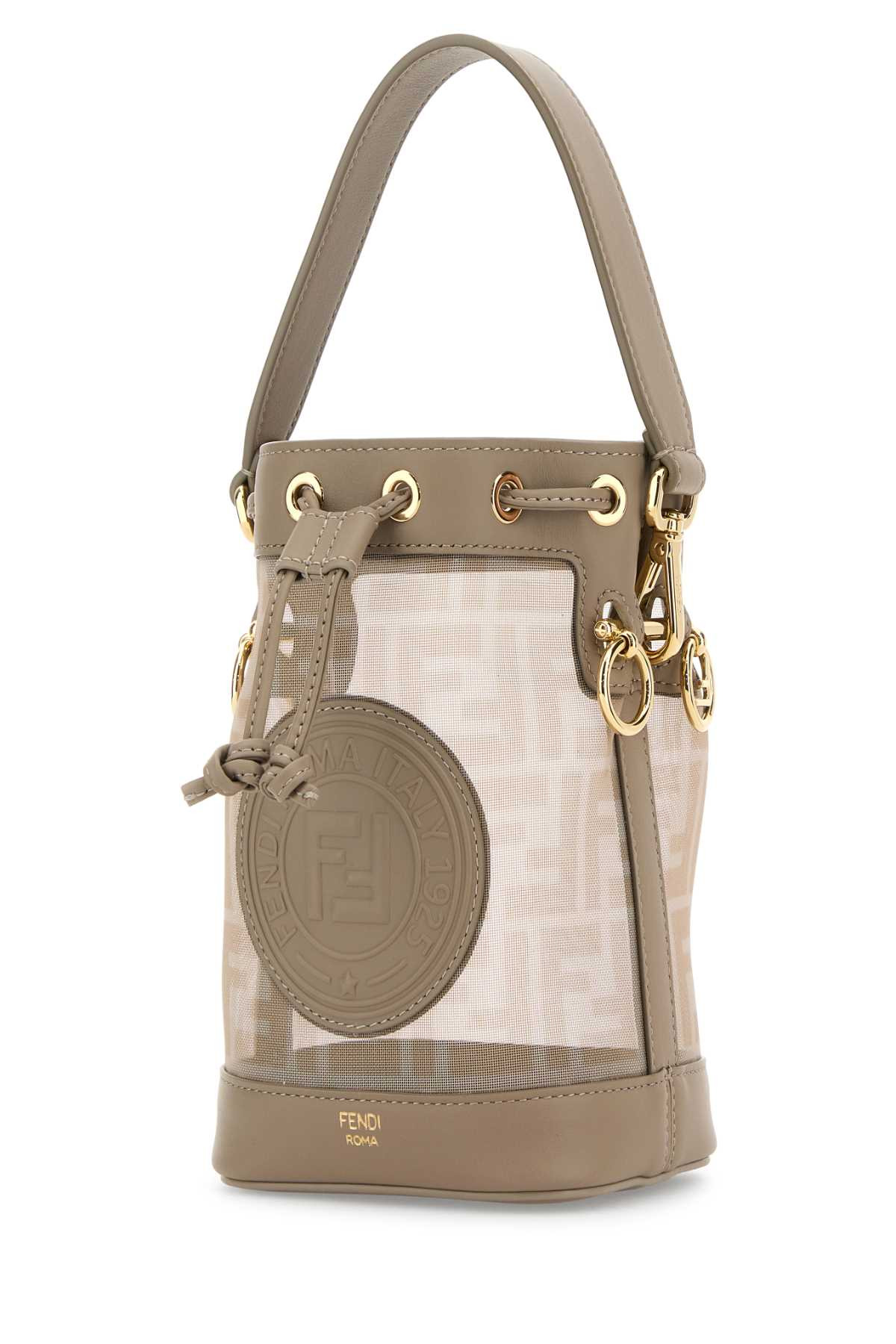 Fendi Women Dove Grey Mesh Mini Mon Tresor Bucket Bag - 2