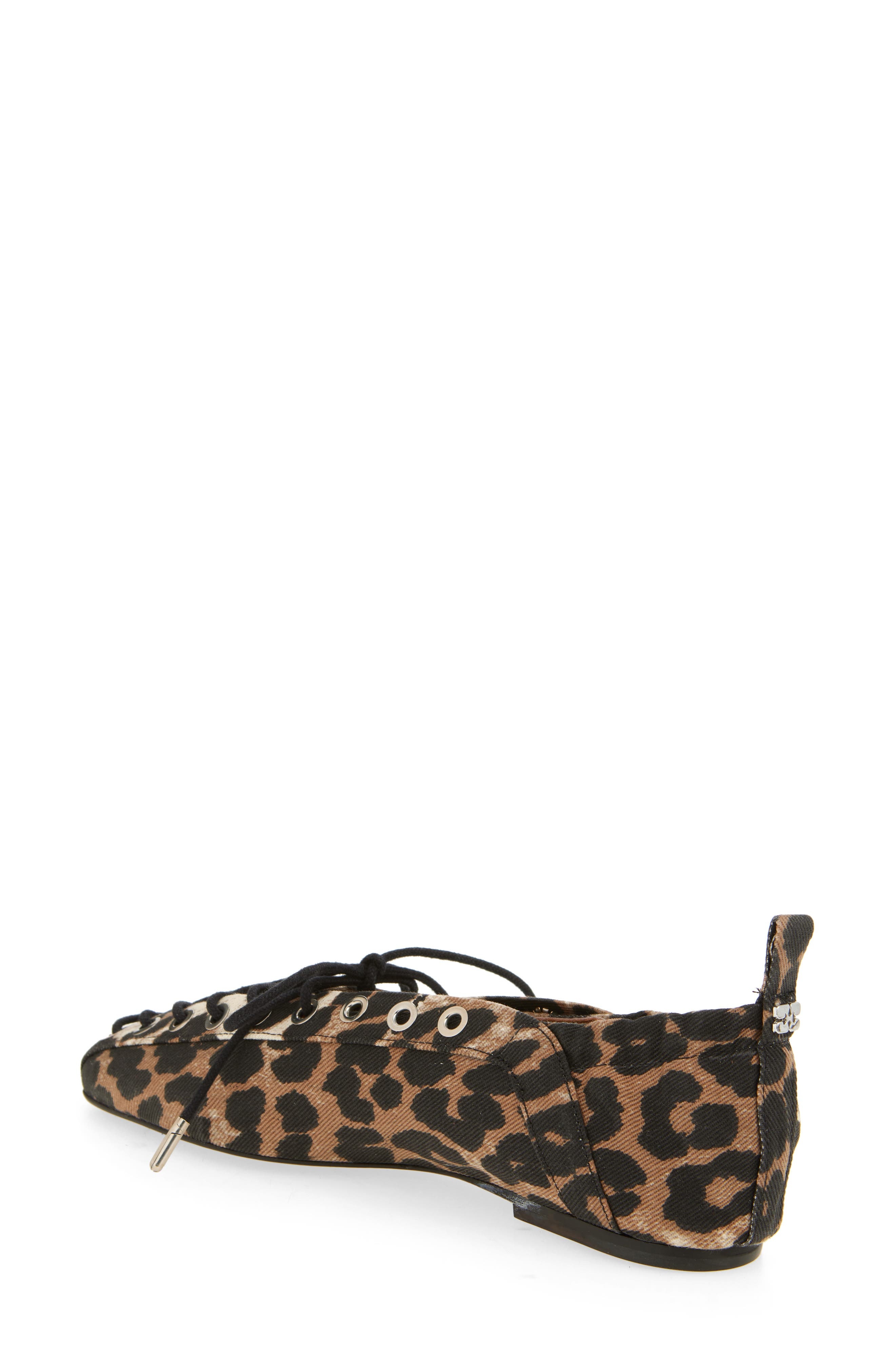 Ganni Ghillie Ballerina Flat in Leopard at Nordstrom - 2