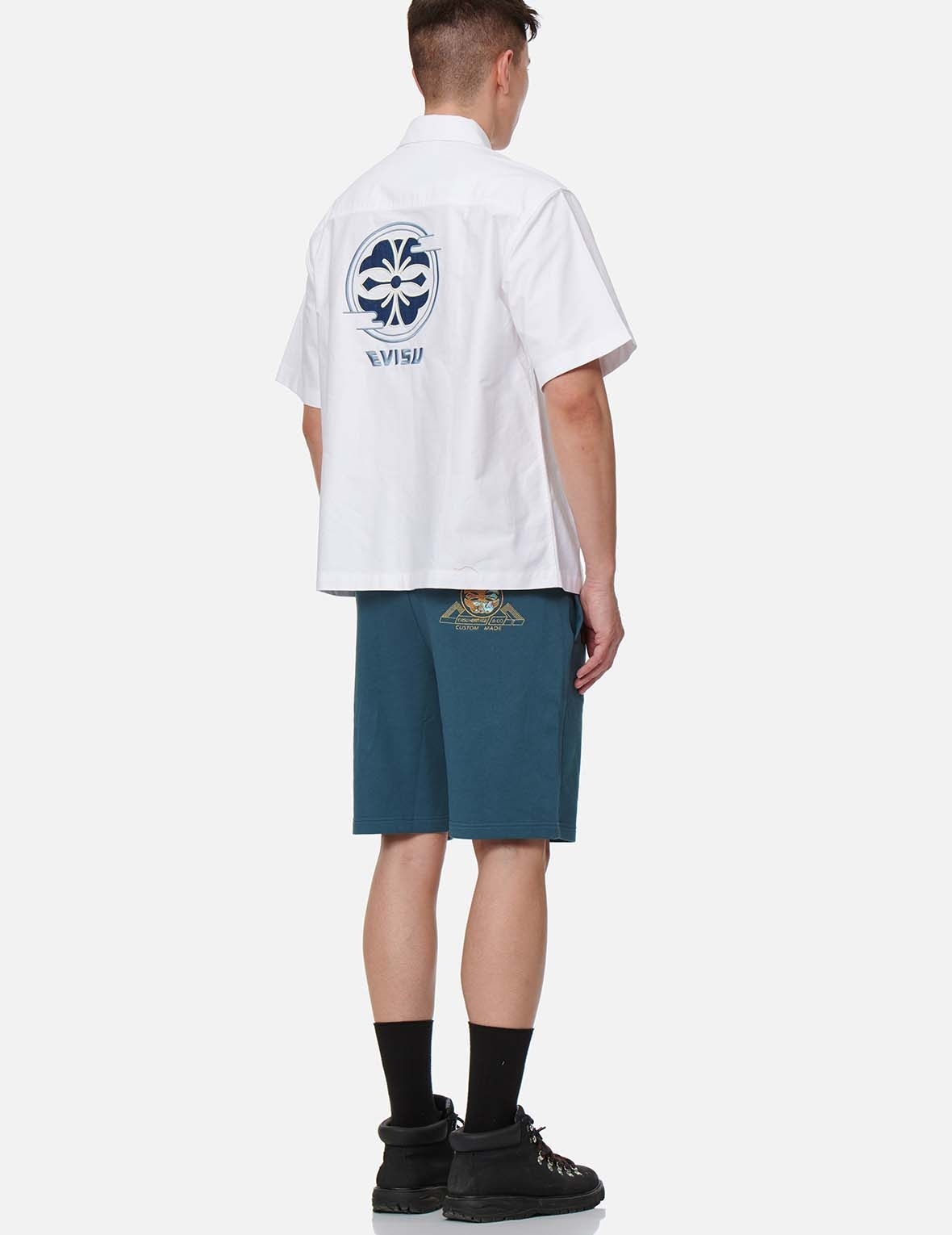 KAMON PRINT AND EMBROIDERY SWEAT SHORTS - 5