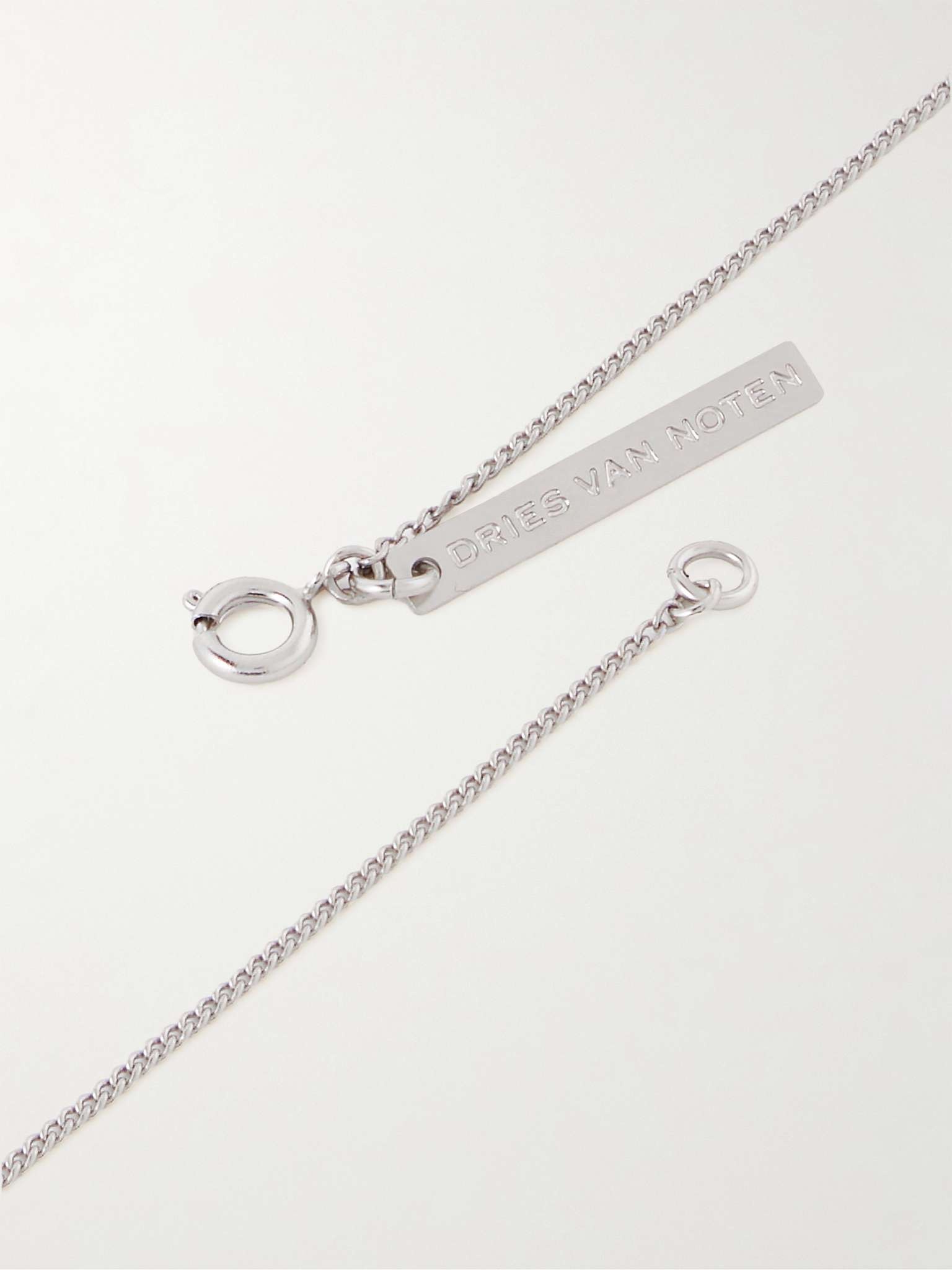 Silver-Tone and Enamel Chain Necklace - 3