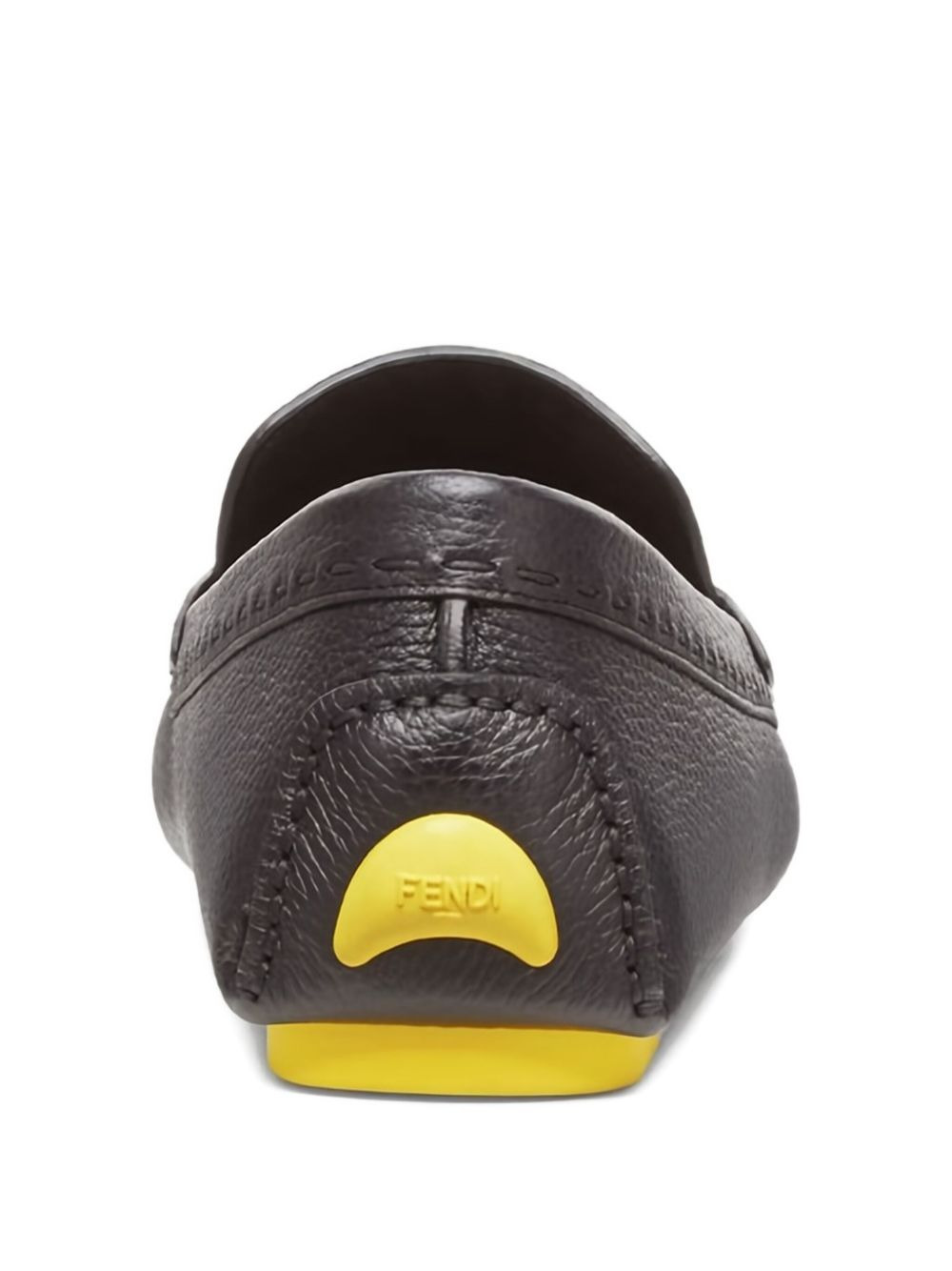leather FF logo loafers - 4