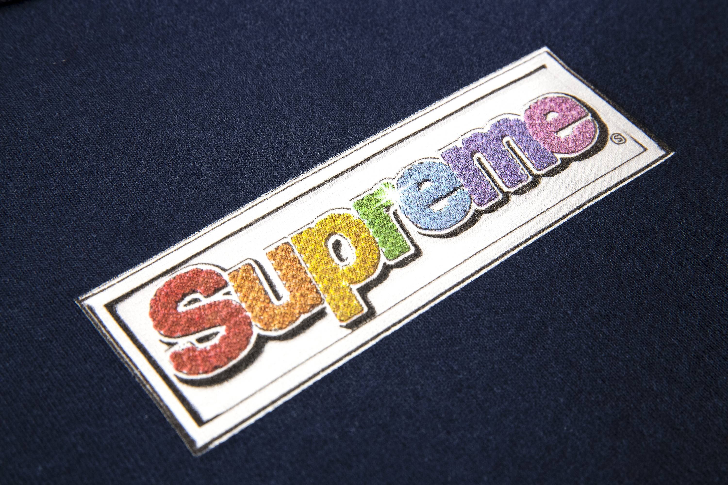 Supreme Bling Box Logo Hooded Sweatshirt 'Navy' - 2