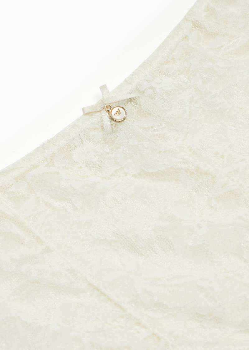 EMPORIO ARMANI Bridal ASV recycled lace high-waisted thong outlook