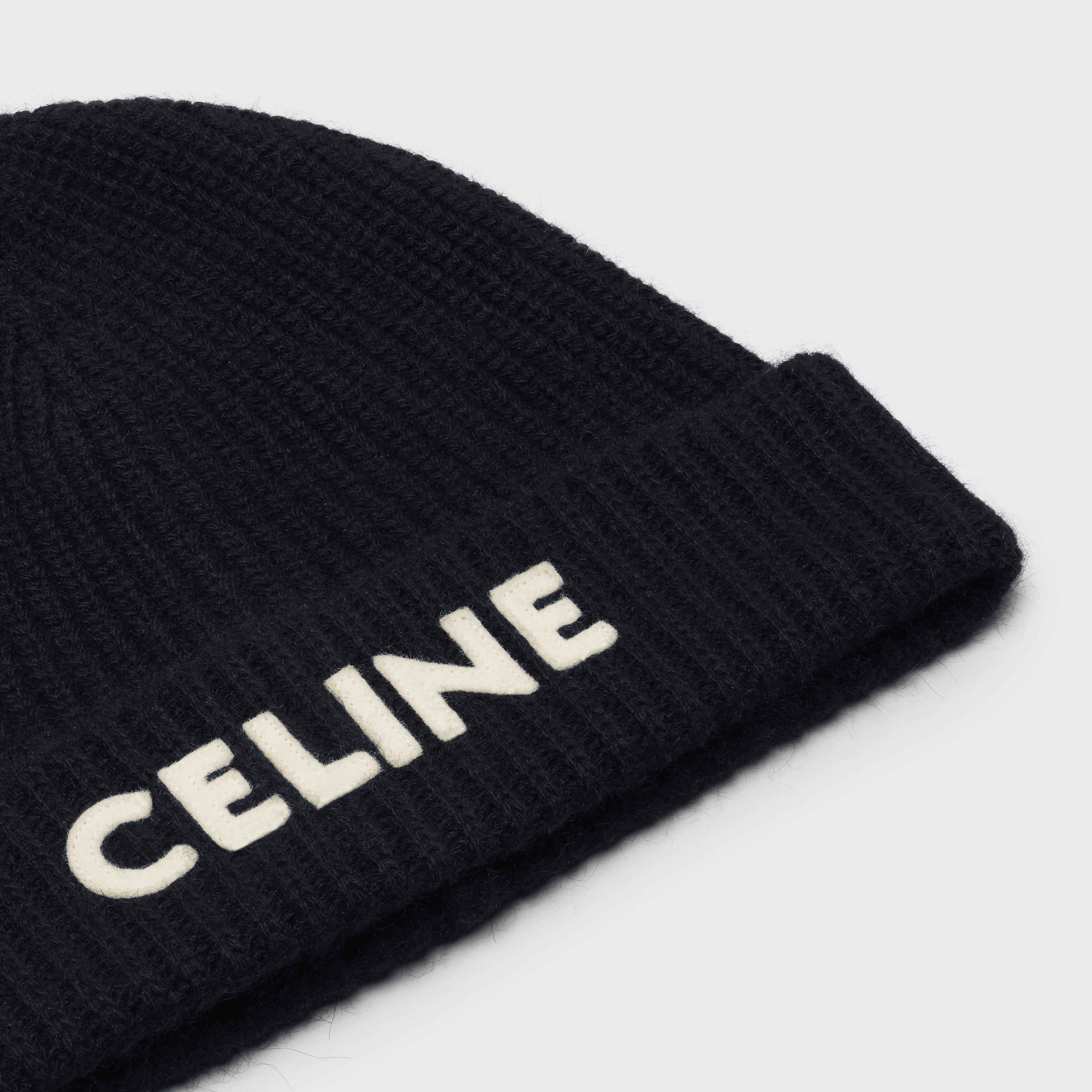 CELINE EMBROIDERED KNIT WOOL BEANIE - 3