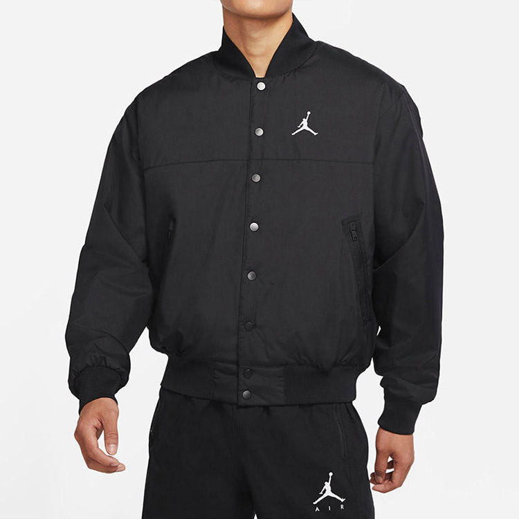 Men's Air Jordan Logo Baseball Collar Jacket Autumn Black DJ0878-010 - 3
