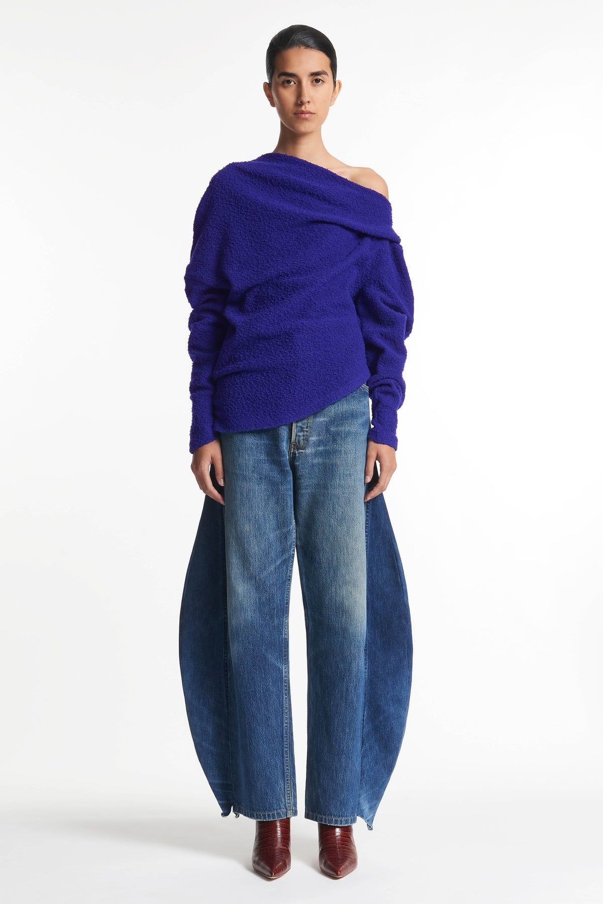 ASYMMETRIC LONGSLEEVE TOP PURPLE - 1