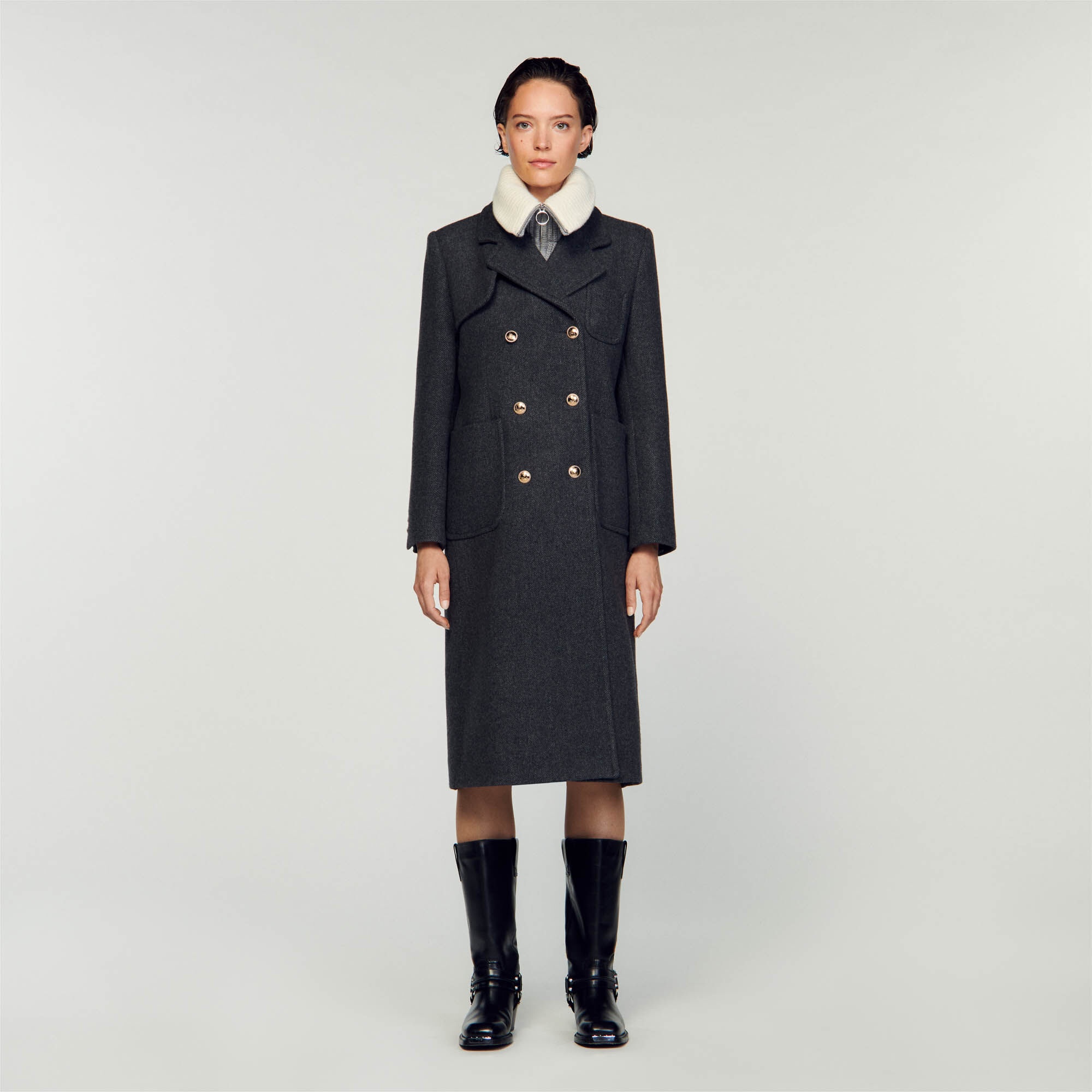 LONG OFFICER COAT - 3