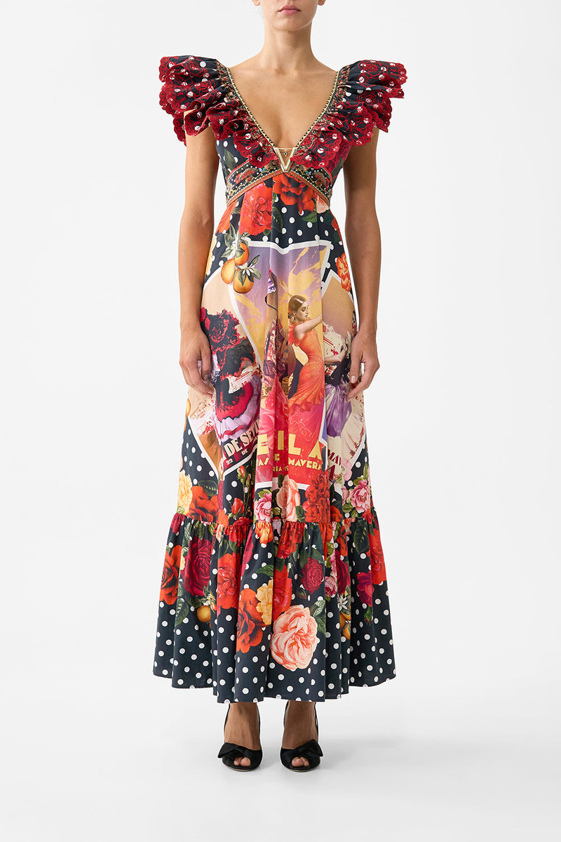 CAMILLA FRILL NECK DRESS WITH HARDWARE outlook