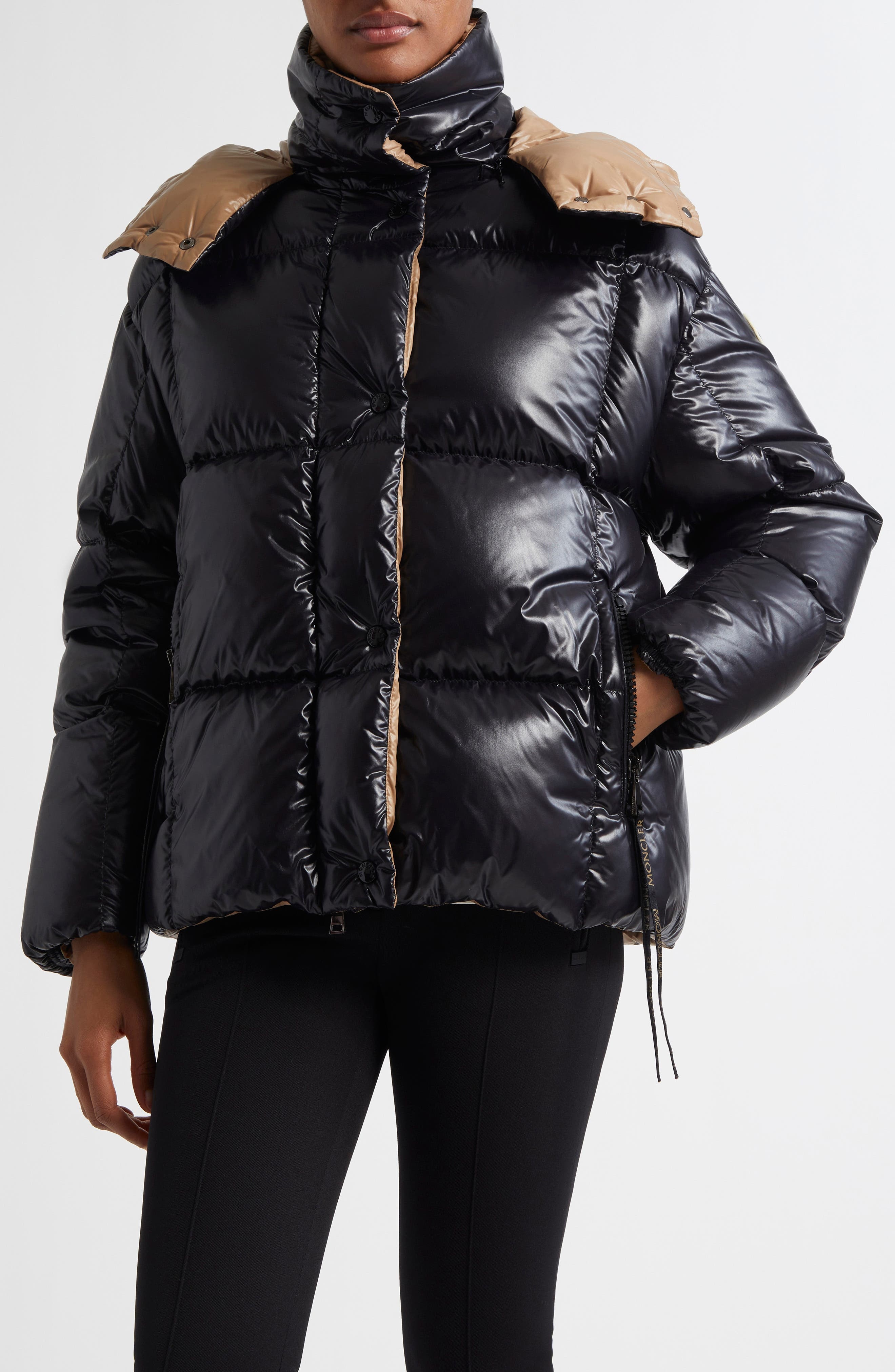 Moncler Parana Down Puffer Jacket with Removable Hood in Black/black at Nordstrom - 1