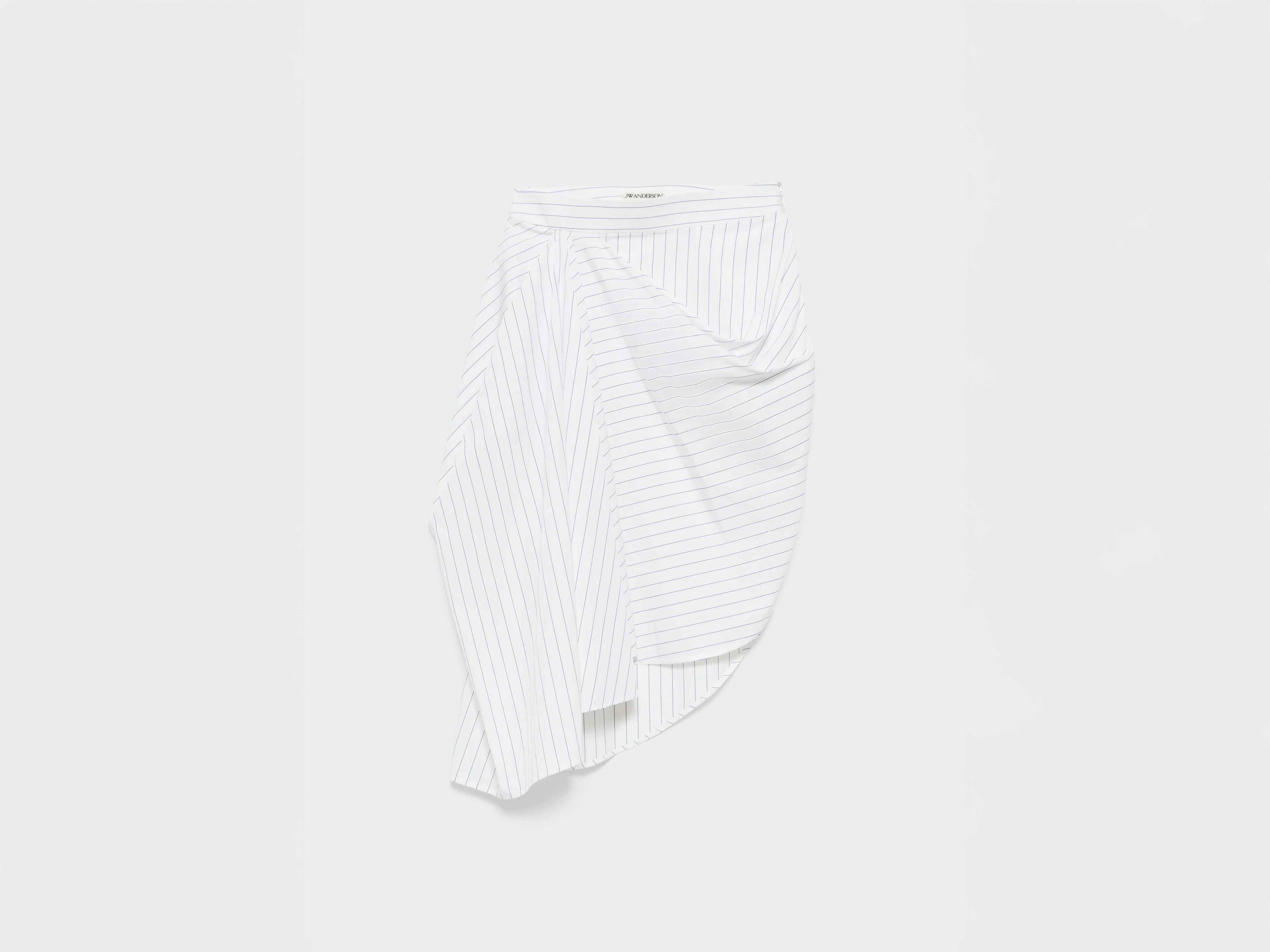 WOMENS ASYMMETRIC DRAPED SKIRT IN WHITE & BLUE - 1