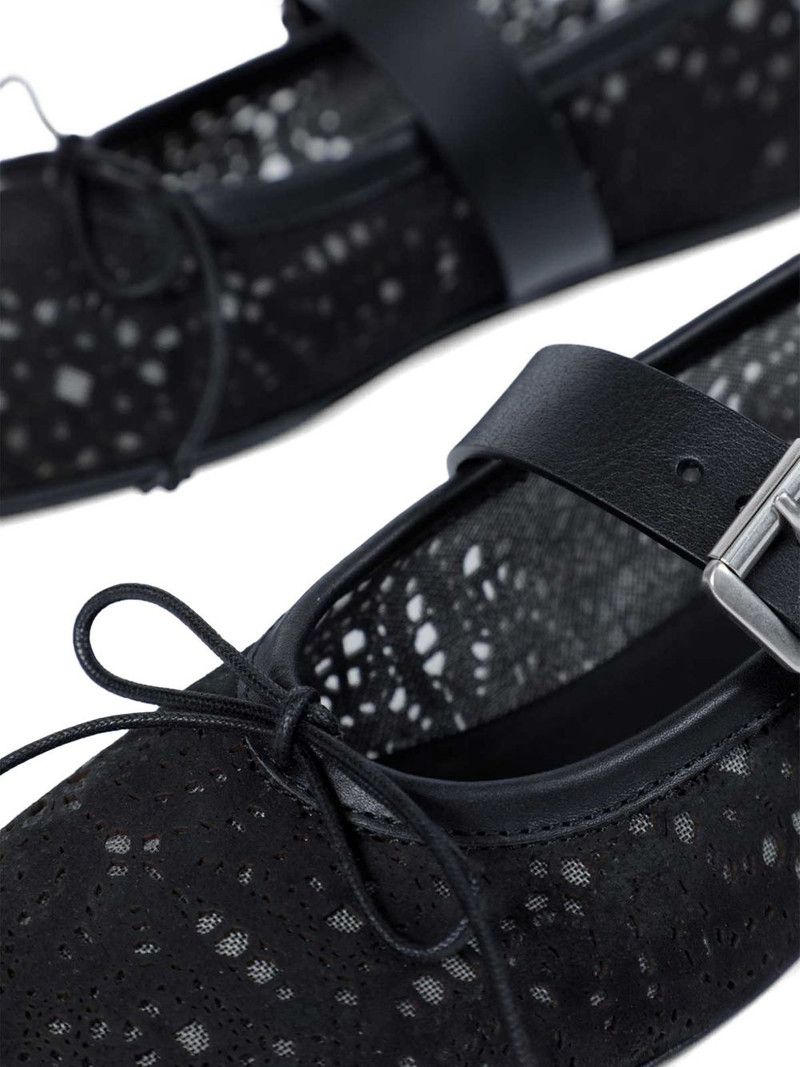 Zoey lace-effect leather ballet flats 4