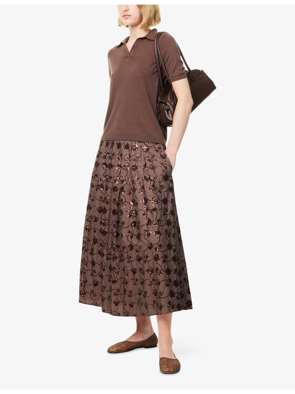 Tempra Sequin-Embellished Cotton Midi Skirt - 2