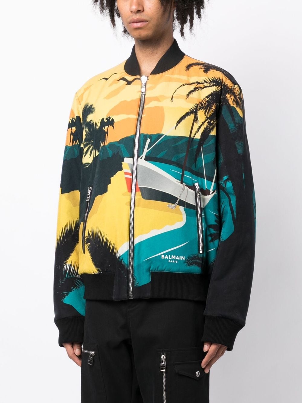 reversible graphic-print bomber jacket - 3