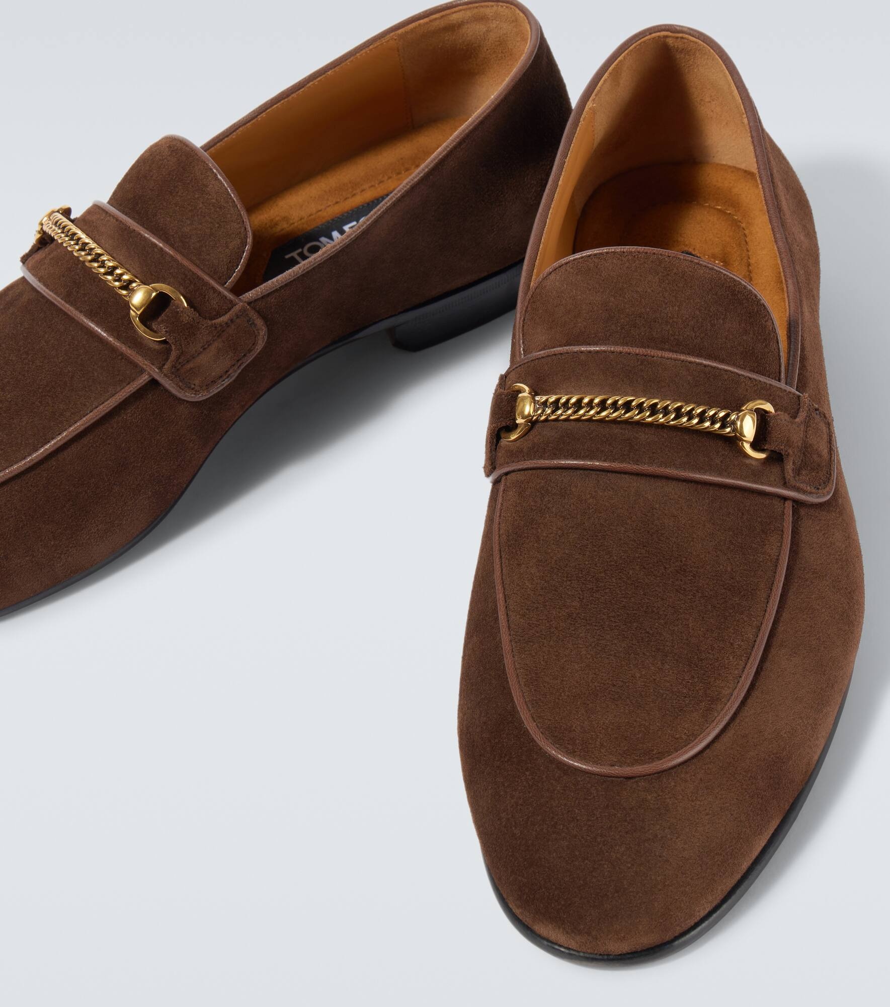 Liam chain-detail suede loafers - 3
