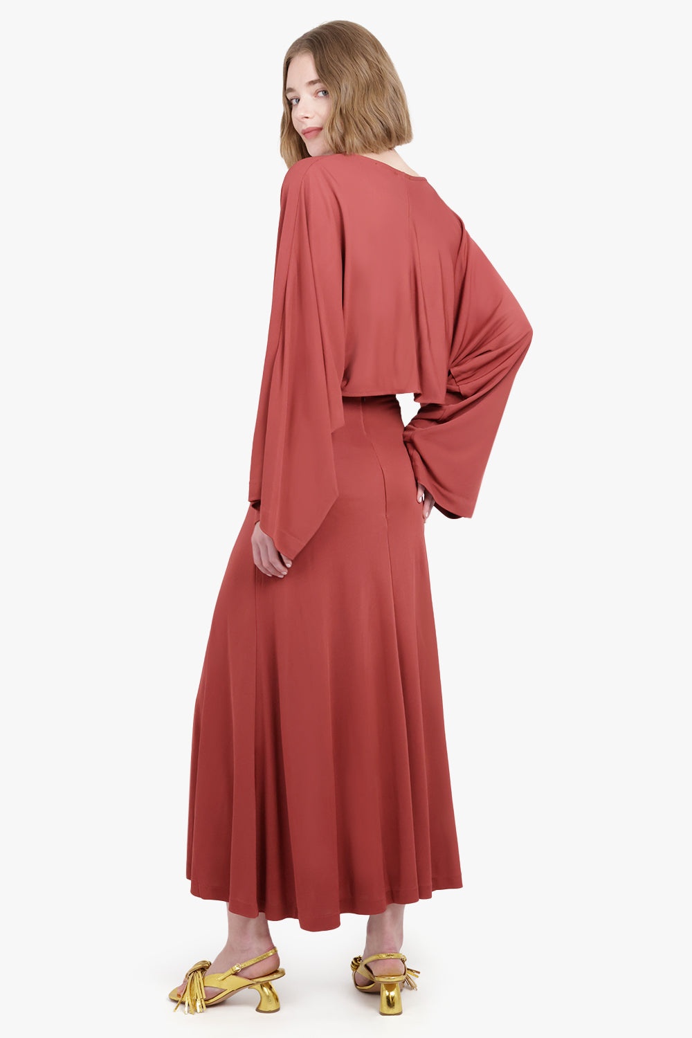 MOVERE LONG SLEEVE DRAPE TOP | TERRA - 4