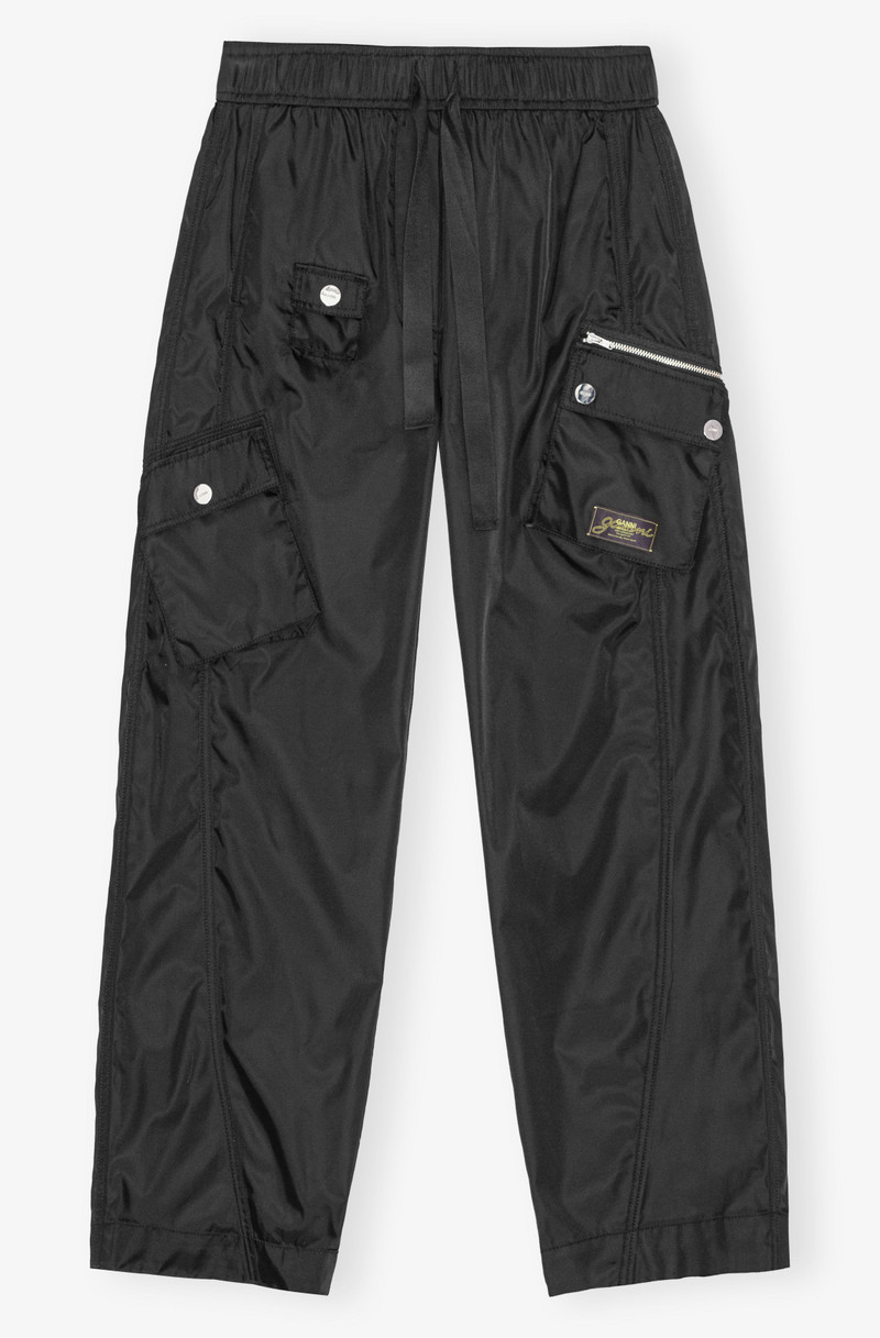 BLACK DUCHESSE NYLON CARGO PANTS 1