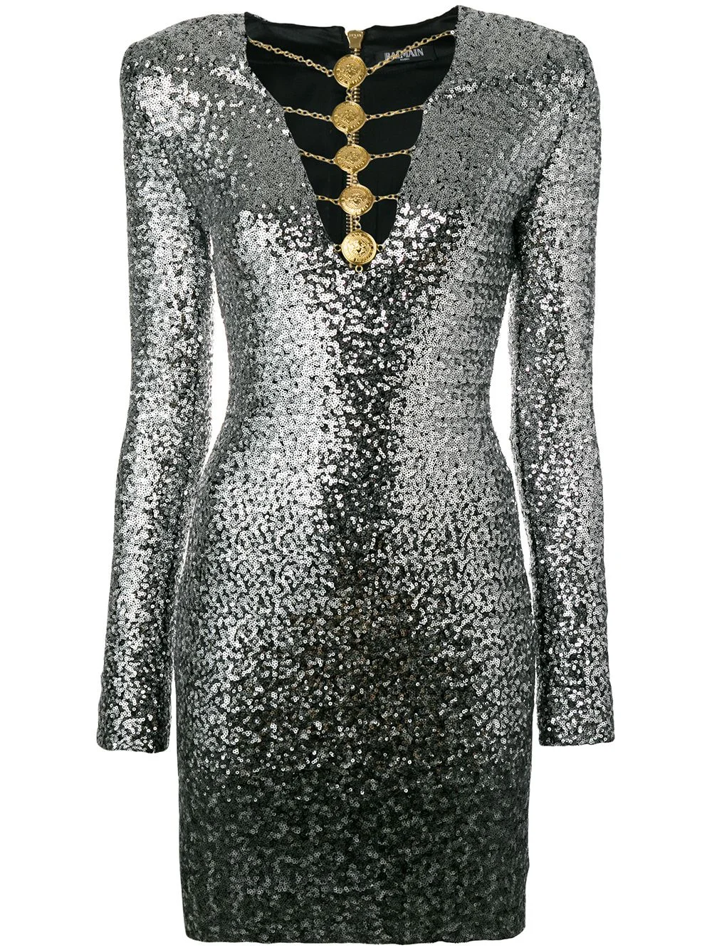 embellished sequined dress - 1