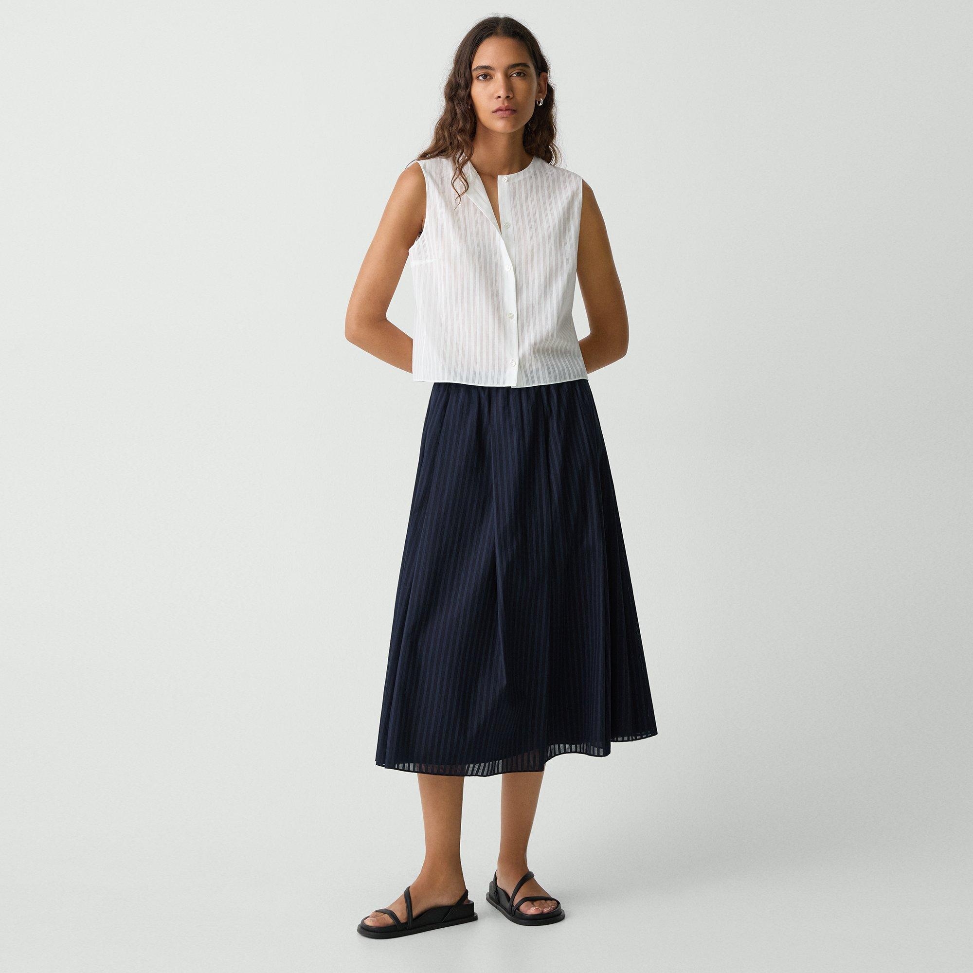 Button-Up Shell Top in Linear Cotton - 6