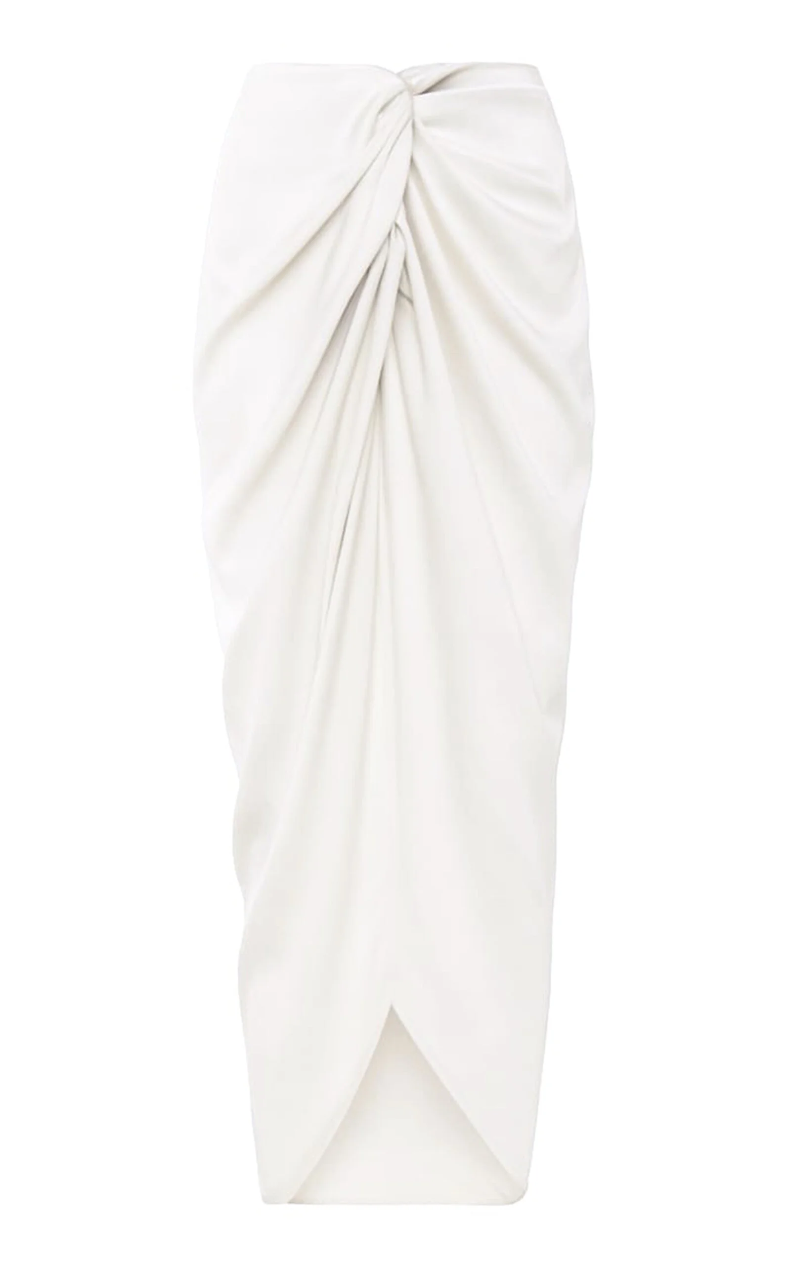 Cairo Twist-Front Cotton-Poplin Midi Skirt off-white - 1