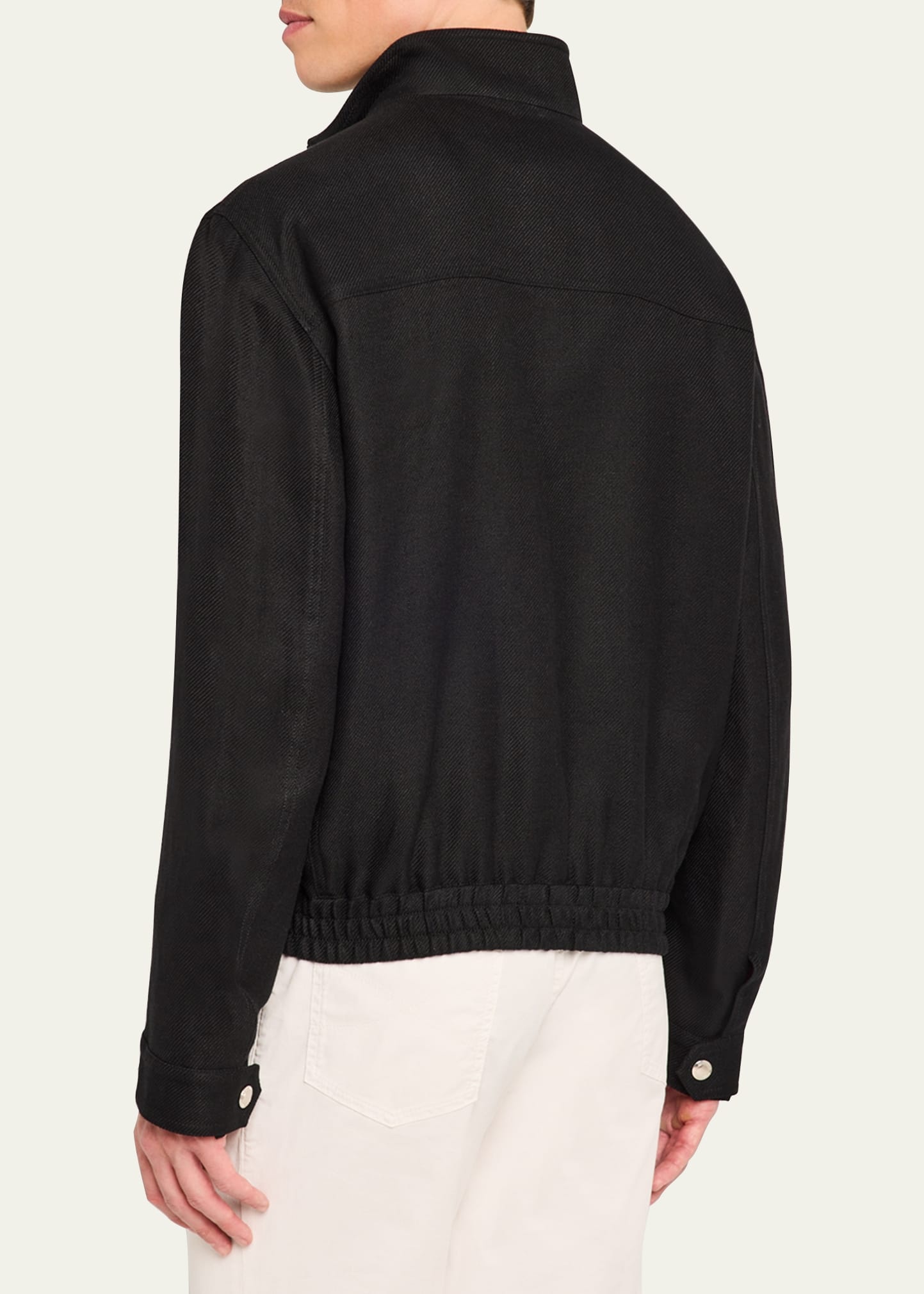 Men's Linen, Wool and Silk Full-Zip Blouson Jacket - 3