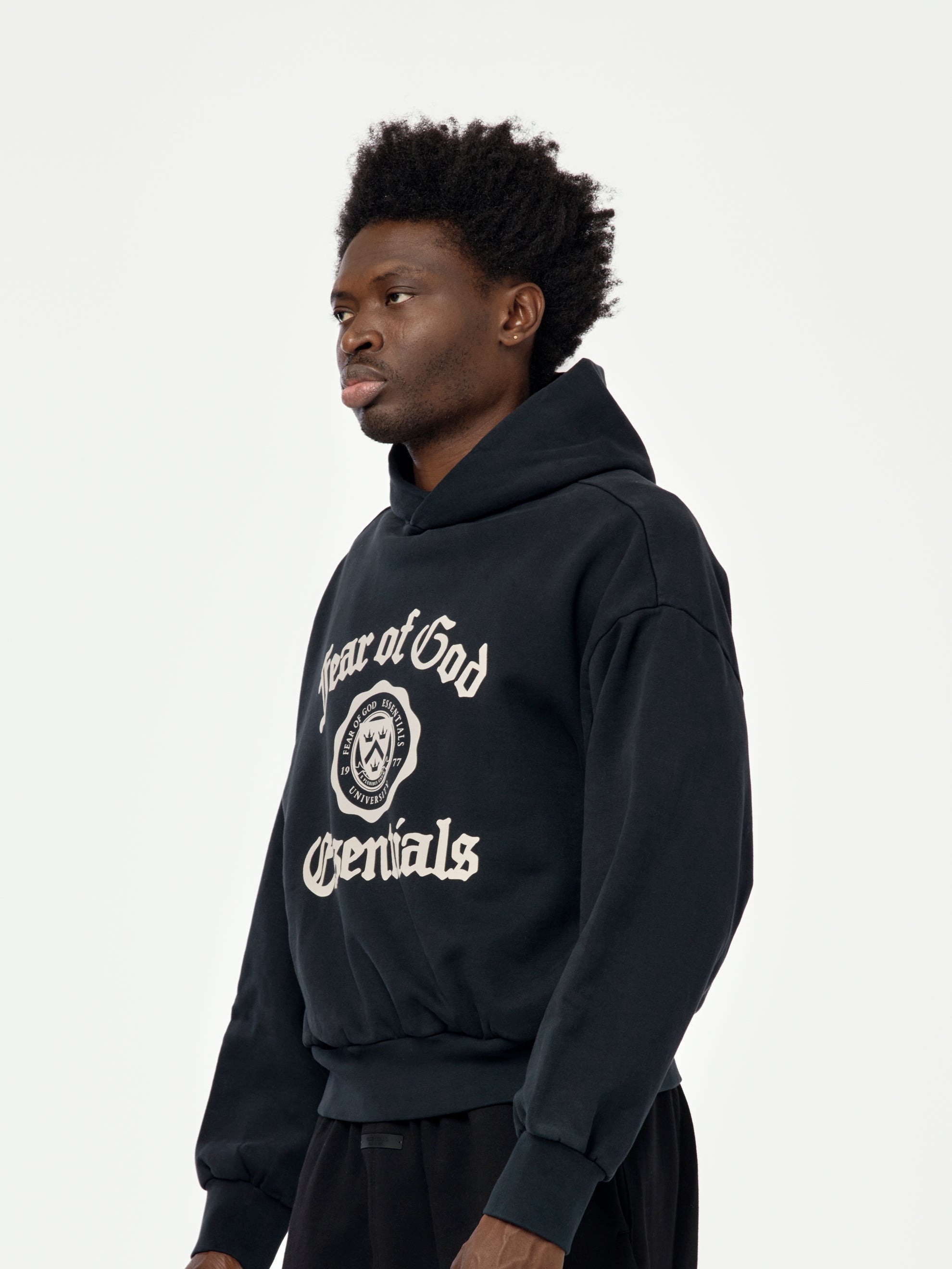 【F.O.G ESSENTIALS】2色展開 Fleece Vintage Shrunken Hoodie Essentials Heavy Fleece Vintage Shrunken Hoodie - Heather